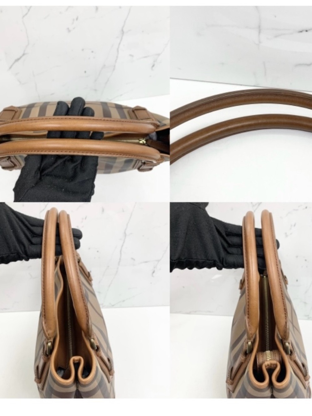 Burberry BROWN PVC/LEATHER LONDON
CHECKERED SHOULDER BAG - Picture 4 of 7